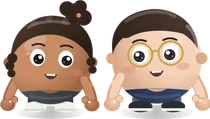 Tabea und Johannes als Maskottchen
